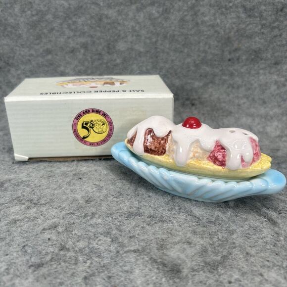 HTF Vintage Five & Dime Salt And Pepper Shakers “Banana Split” 1991 #368 NEW - Picture 2 of 8